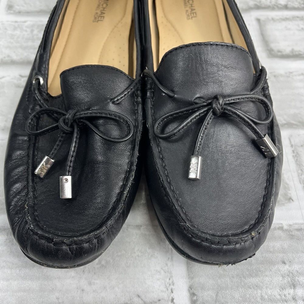 Michael Kors Daisy Women’s Size 8 Black Leather Moccasins Flats Driving Loafers - Picture 14 of 14